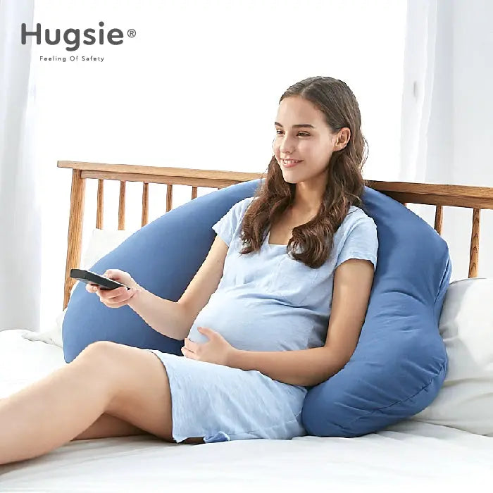 Hugsie Maternity Pillow 100% Cotton -Gray Hugsie