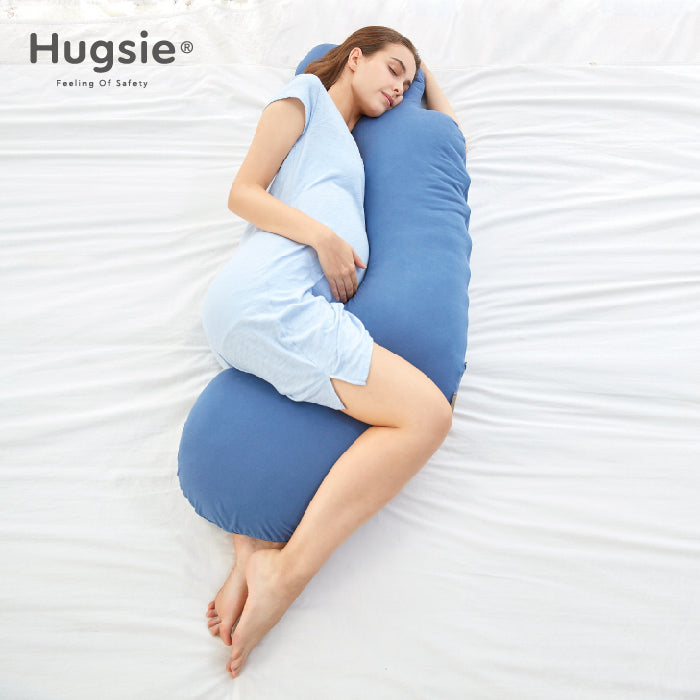 Hugsie Maternity Pillow Cooling Touch -Gray Black