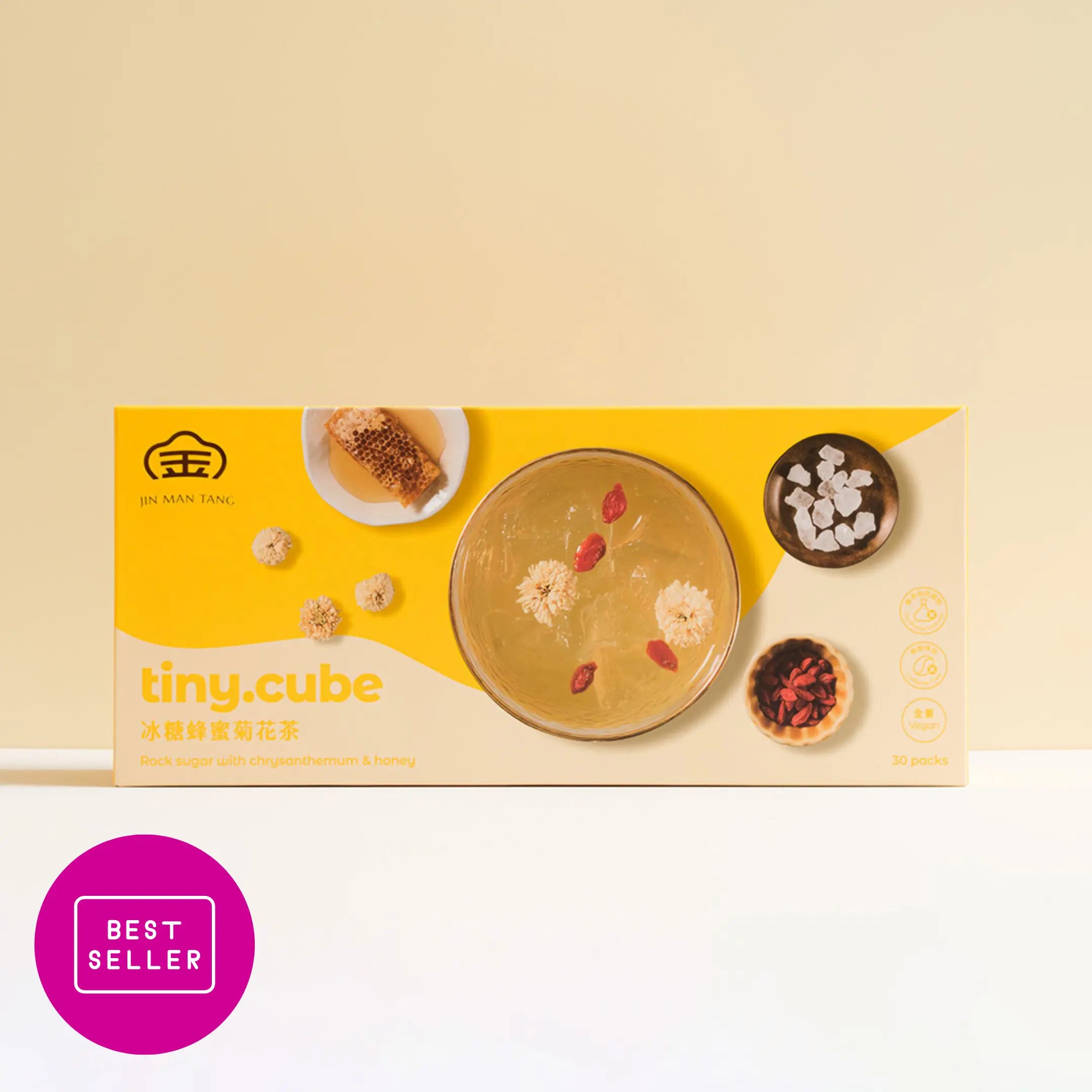 Jin Man Tang【Tiny.Cube】Rock Sugar Honey Chrysanthemum Tea (23g x 30) / pack Jing Man Tang