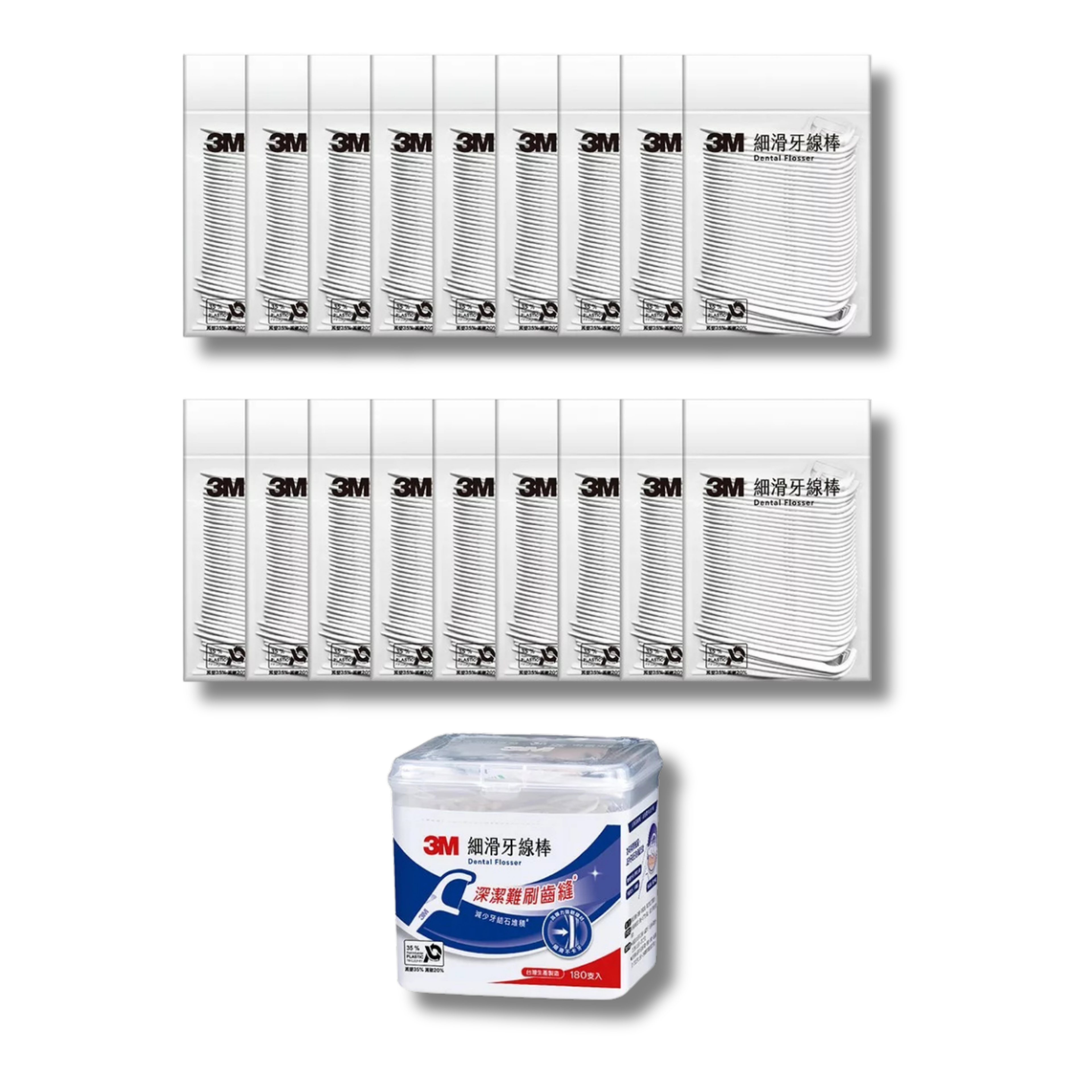 3M 細滑牙線棒 1080支/盒