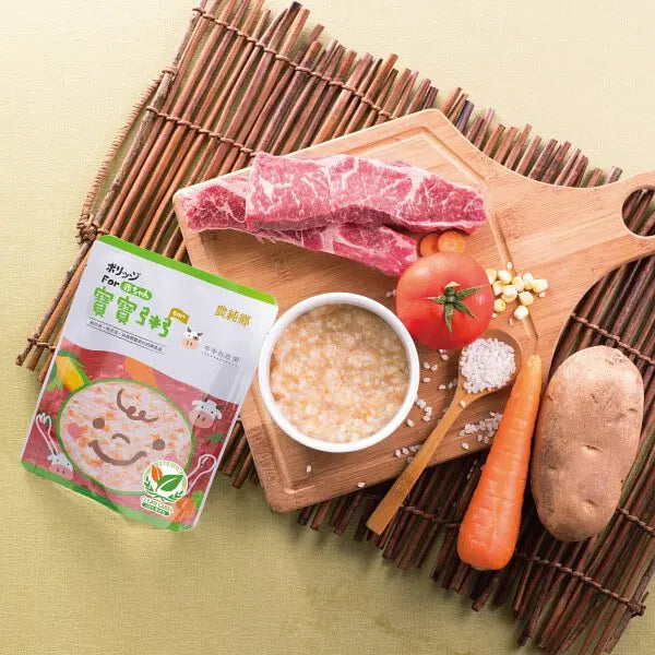 Nong Chun Xiang | Baby Porridge Variety Pack (4 Flavours: Beef, Salmon, Clam, Scallop) 150g x 4 packs /Set (6m+) Nong Chun Xiang