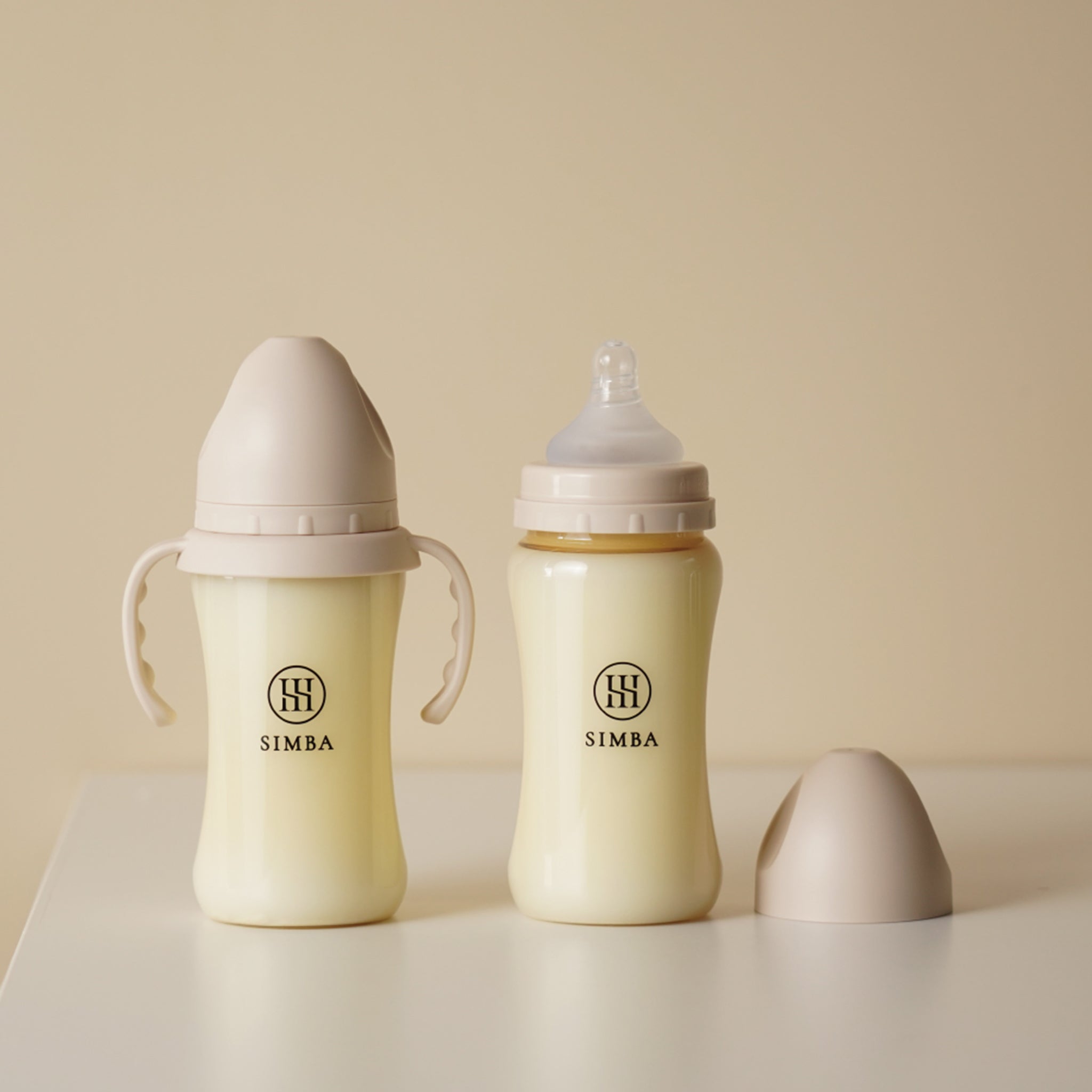 ④alongé Wide-Neck Bottle Anti-Slip Handle -Nook【Beige】