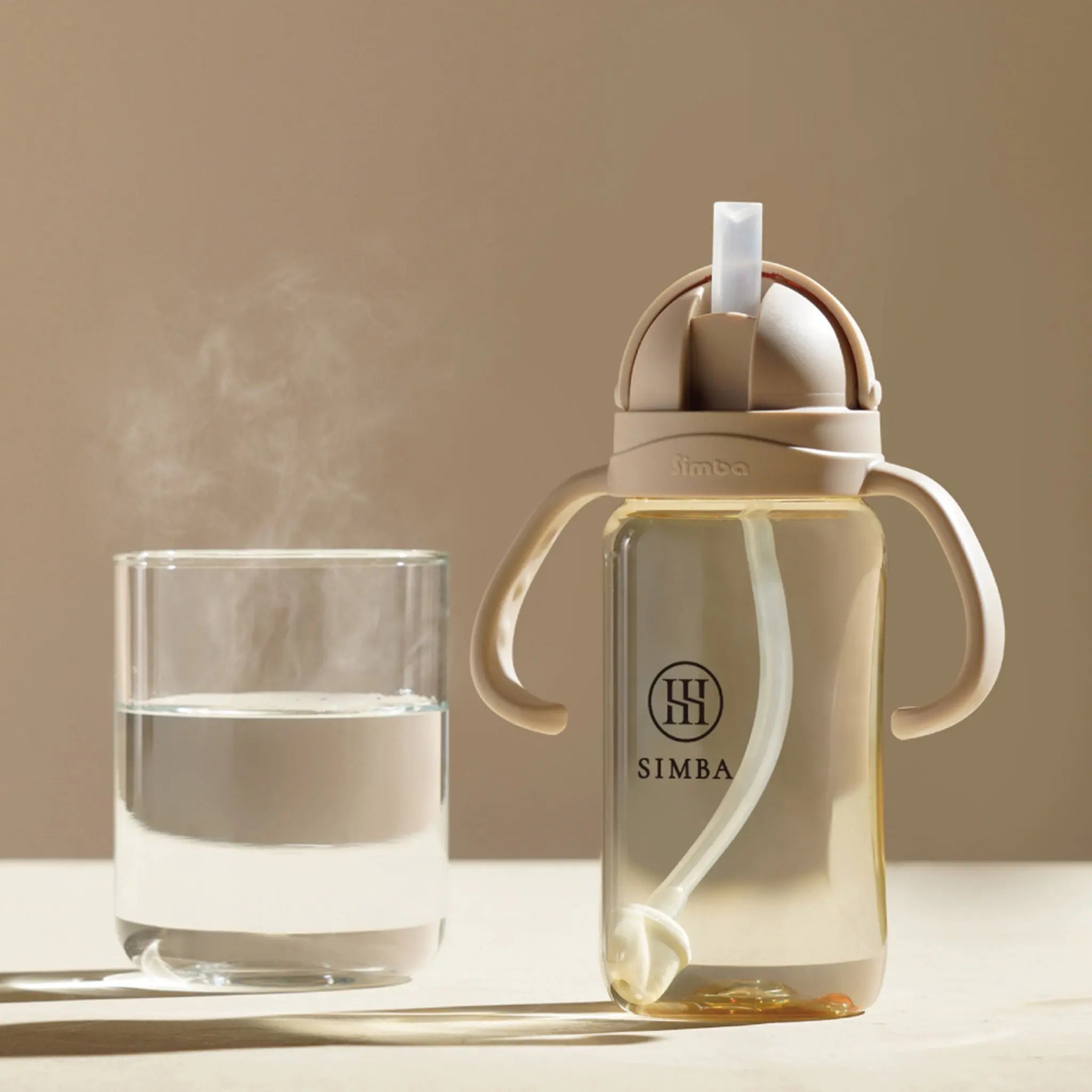 ⑦ Allongé Wide Neck Anti-Leak Straw & Handle Set -Nook【Beige】 Simba