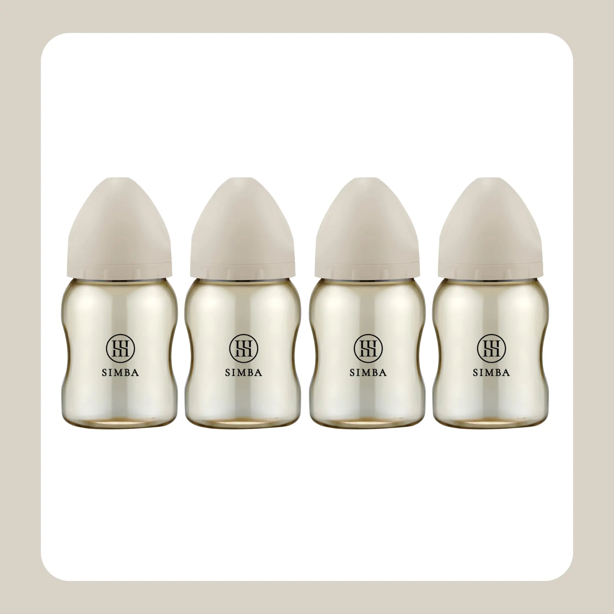 Simba | Allongé PPSU Wide Neck Anti-Colic Feeding Bottle 200ml -Nook【Beige】Newborn (Round Hole S) Simba