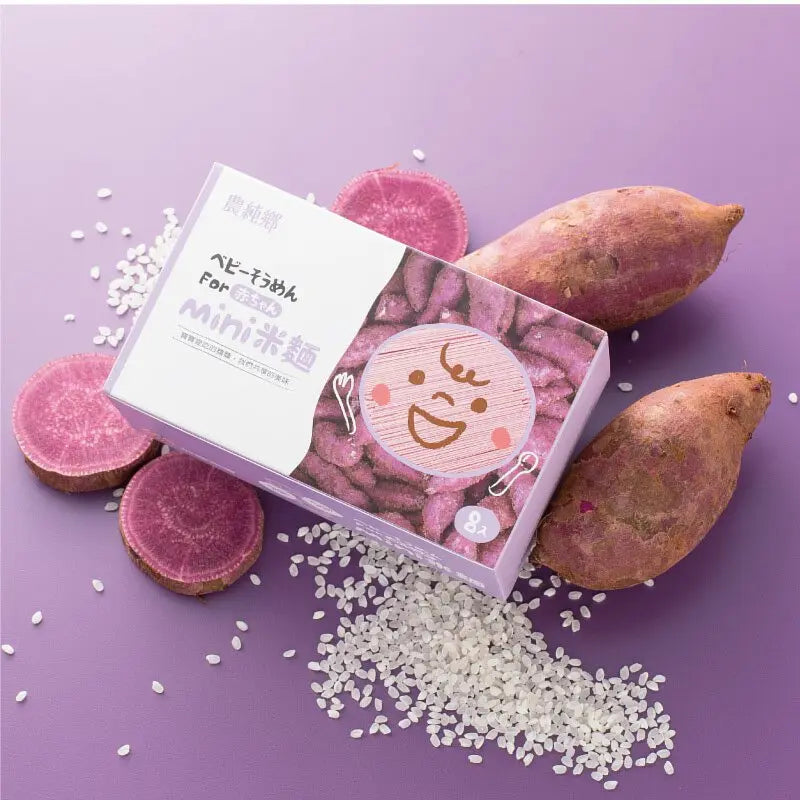 Nong Chun Xiang | Unsalted Purple Sweet Potato Mini Rice Noodles (40g x 8 packs) / Box (6m+) Nong Chun Xiang