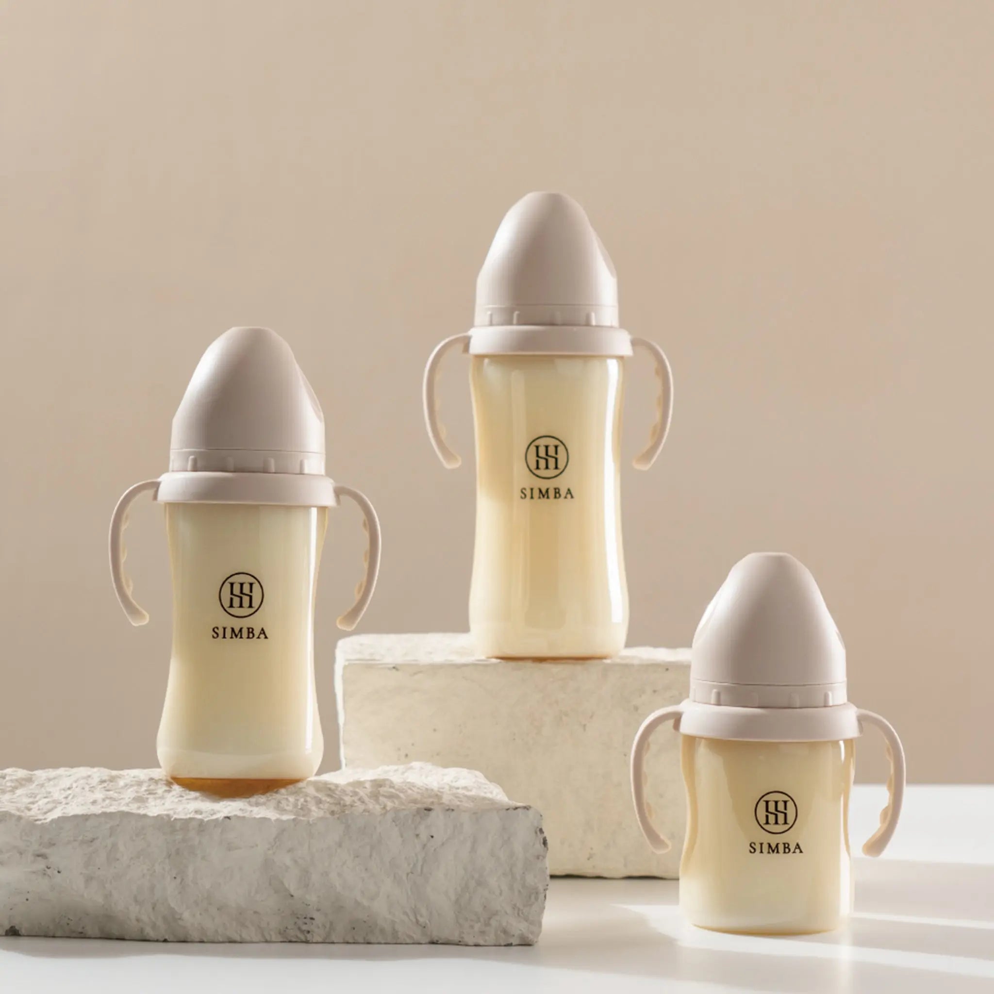 ④ Allongé Wide-Neck Bottle Anti-Slip Handle -Blush【Pink】 Simba