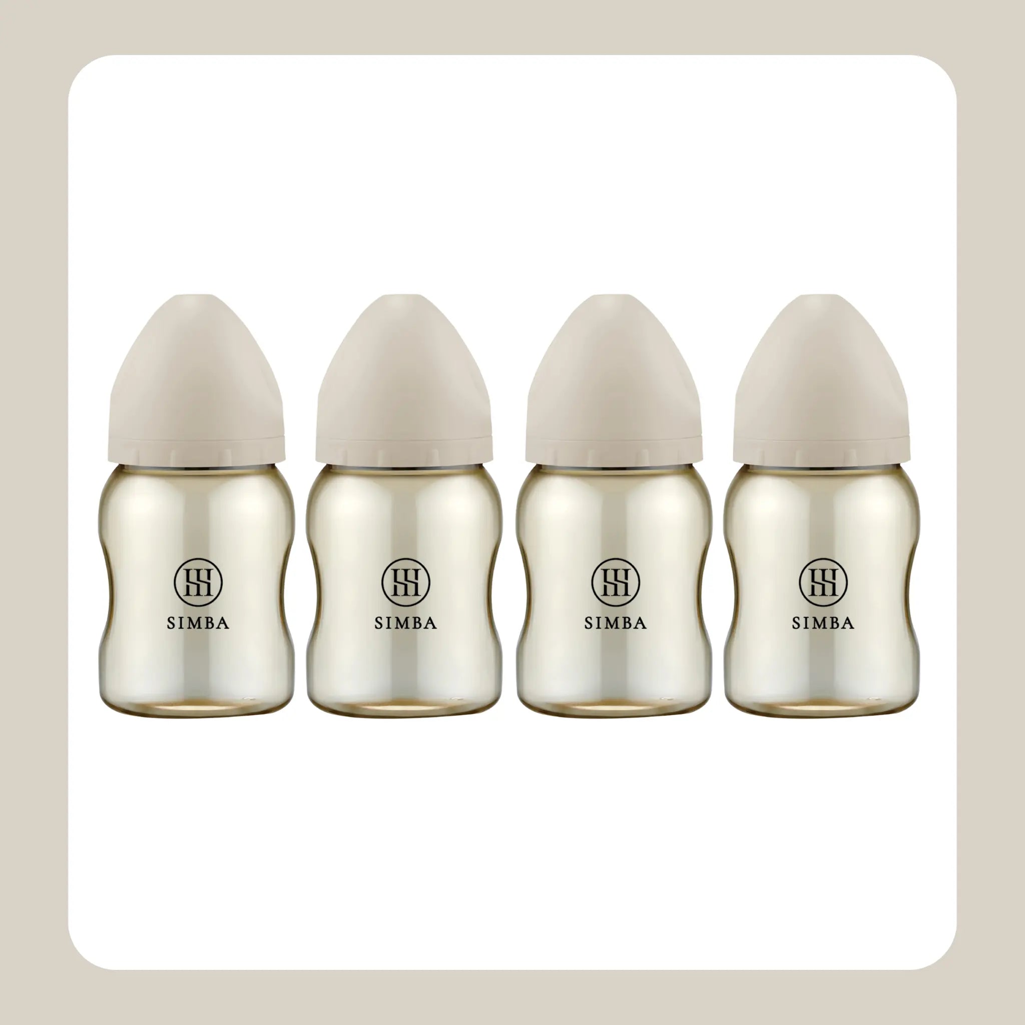 Simba | Allongé PPSU Wide Neck Anti-Colic Feeding Bottle 200ml -Nook【Beige】Newborn (Round Hole S) Simba