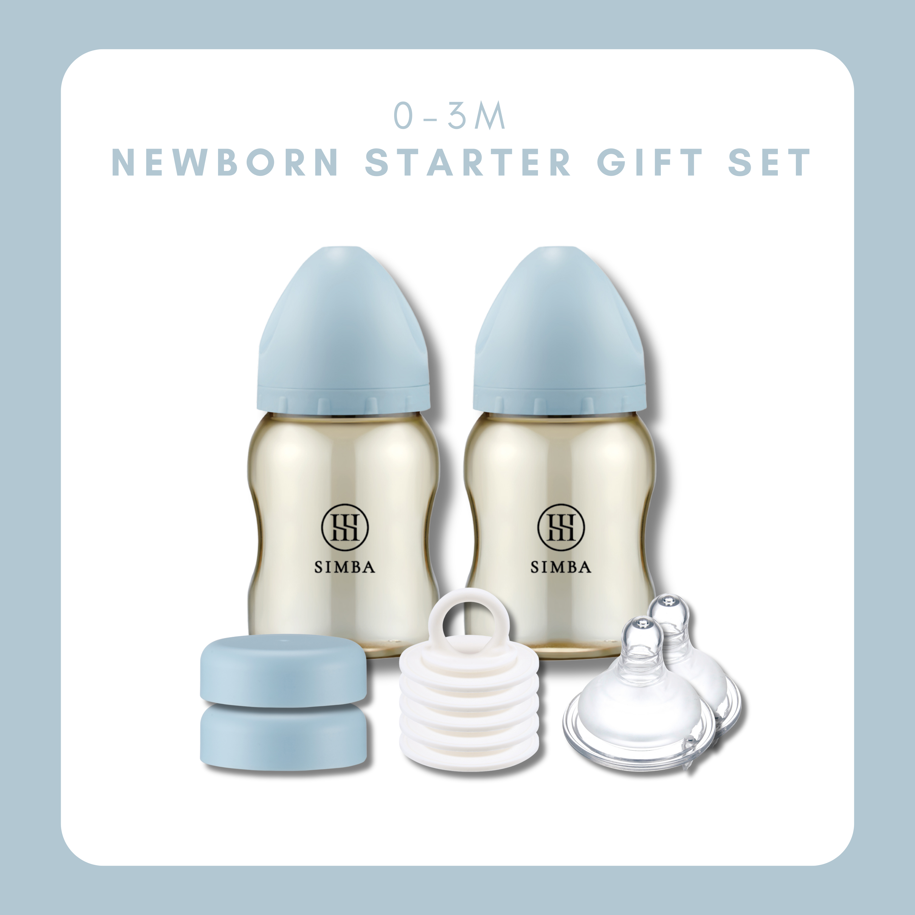 Simba Allongé【0–3 Months】Newborn Starter | Feeding & Storage Set -Ciel【Blue】