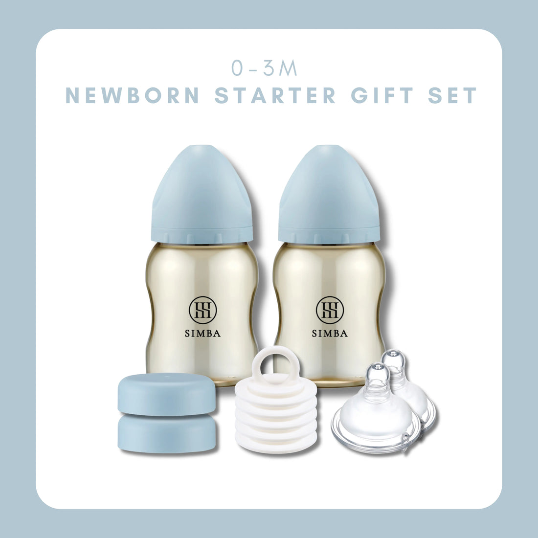 Set ① Newborn Starter | Simba Allongé【0–3 Months】Feeding & Storage Set -Ciel【Blue】 - Anini Baby Australia