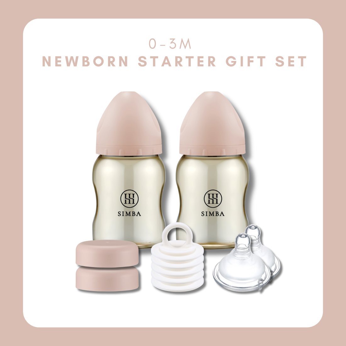 Simba Allongé【0–3 Months】Newborn Starter | Feeding & Storage Set -Blush【Pink】