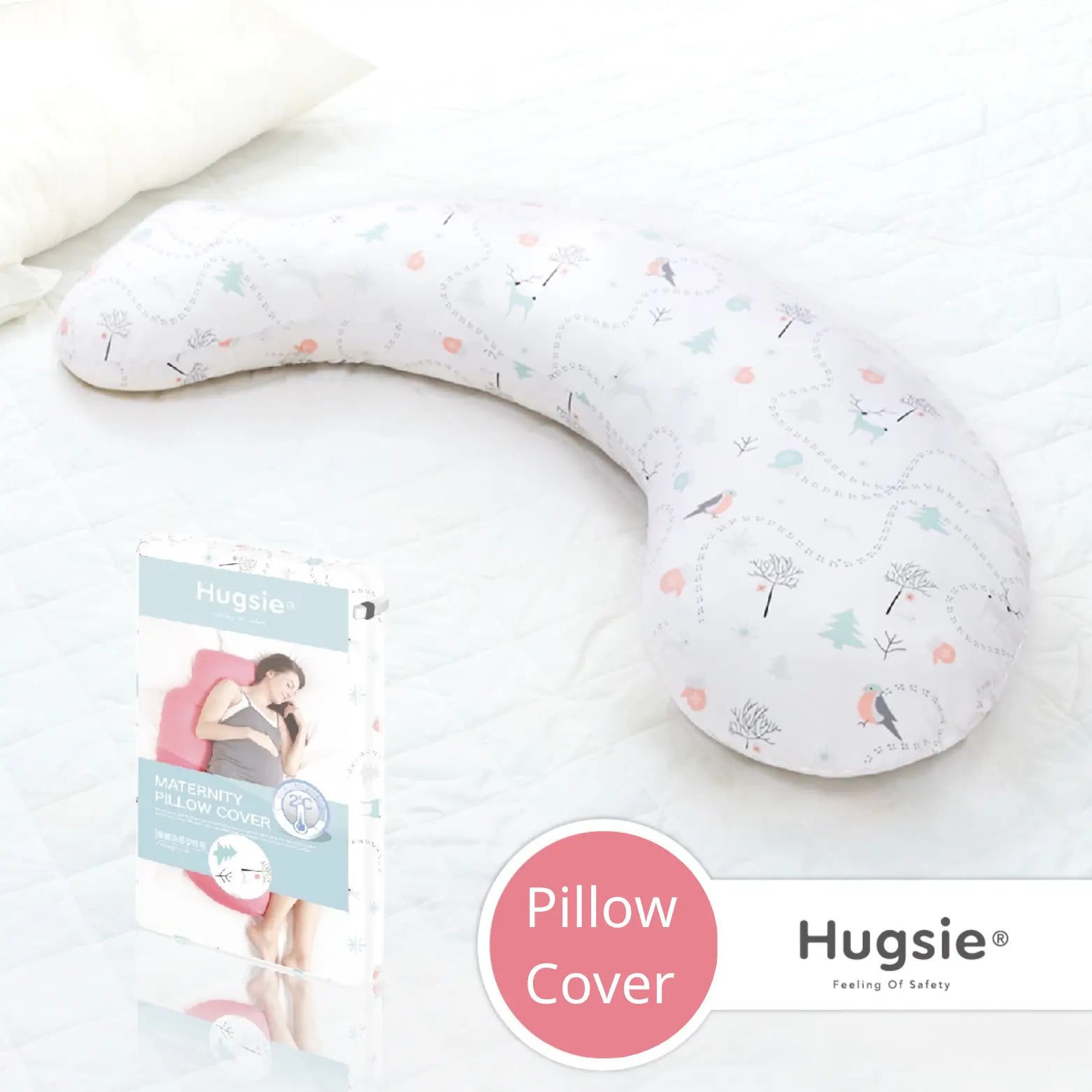 Anini Baby*Australian Mother and Baby Collection_ Hugsie Maternity Cooling Touch Pillow Cover -Forest