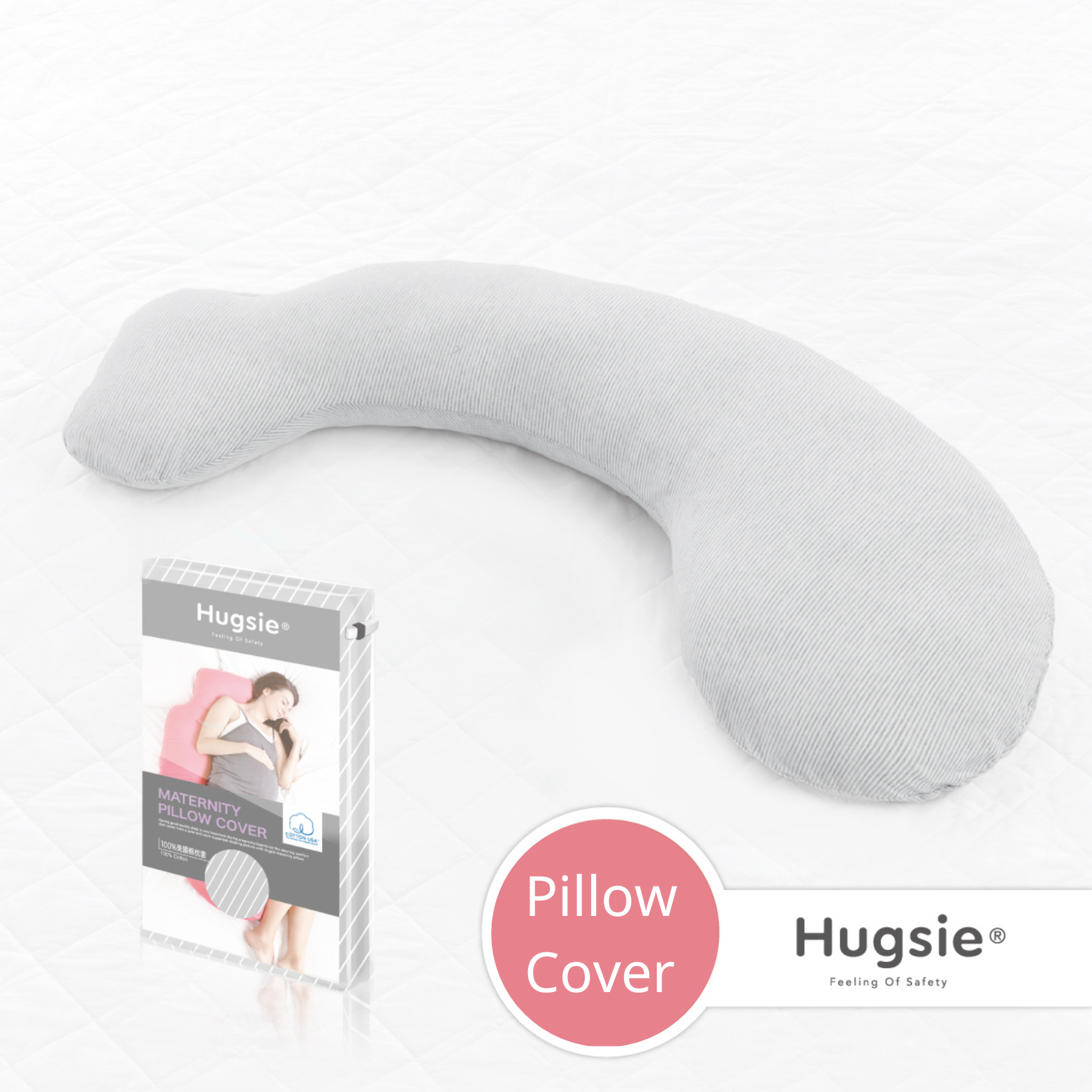 Anini Baby*Australian Mother and Baby Collection_ Hugsie Maternity 100% Cotton Pillow Cover -Gary Stripes