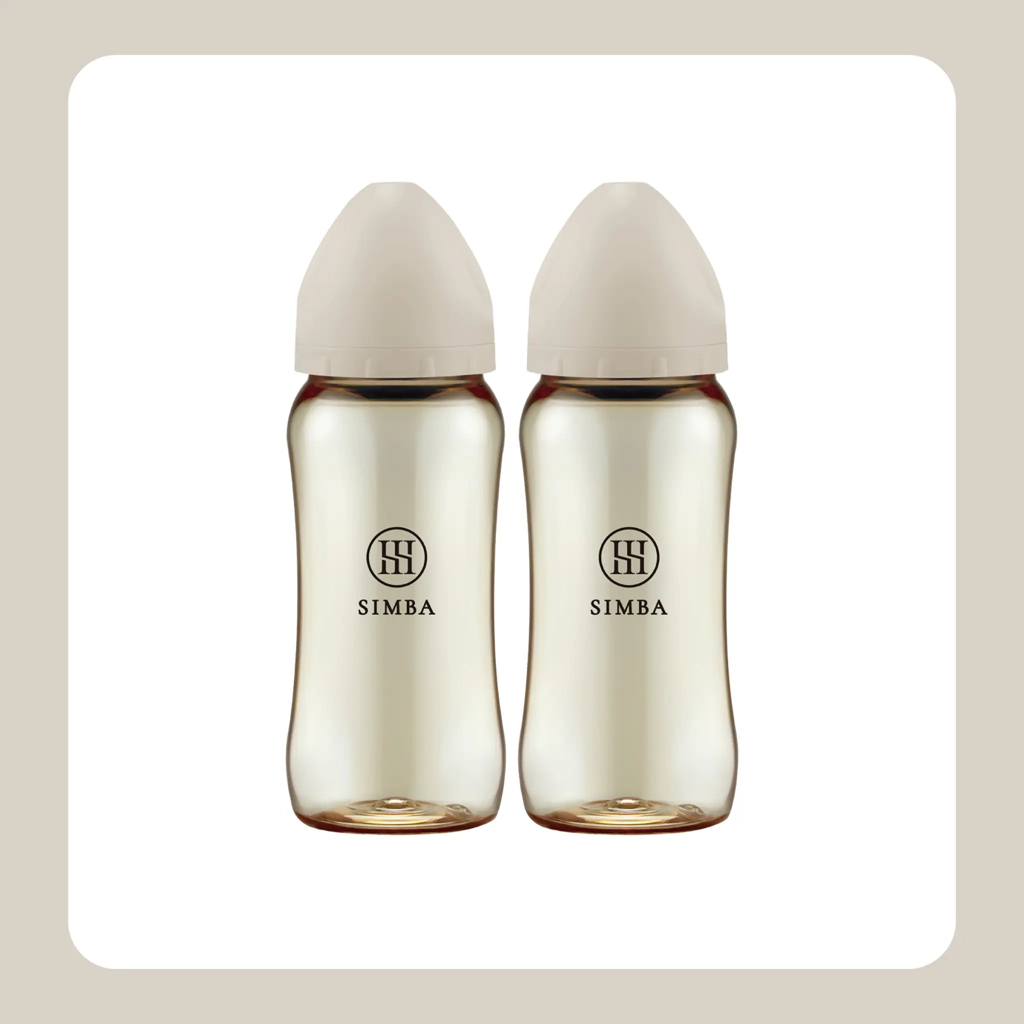 Simba | Allongé PPSU Wide Neck Anti-Colic Feeding Bottle 270ml -Nook【Beige】All Ages (Cross Hole M) Simba