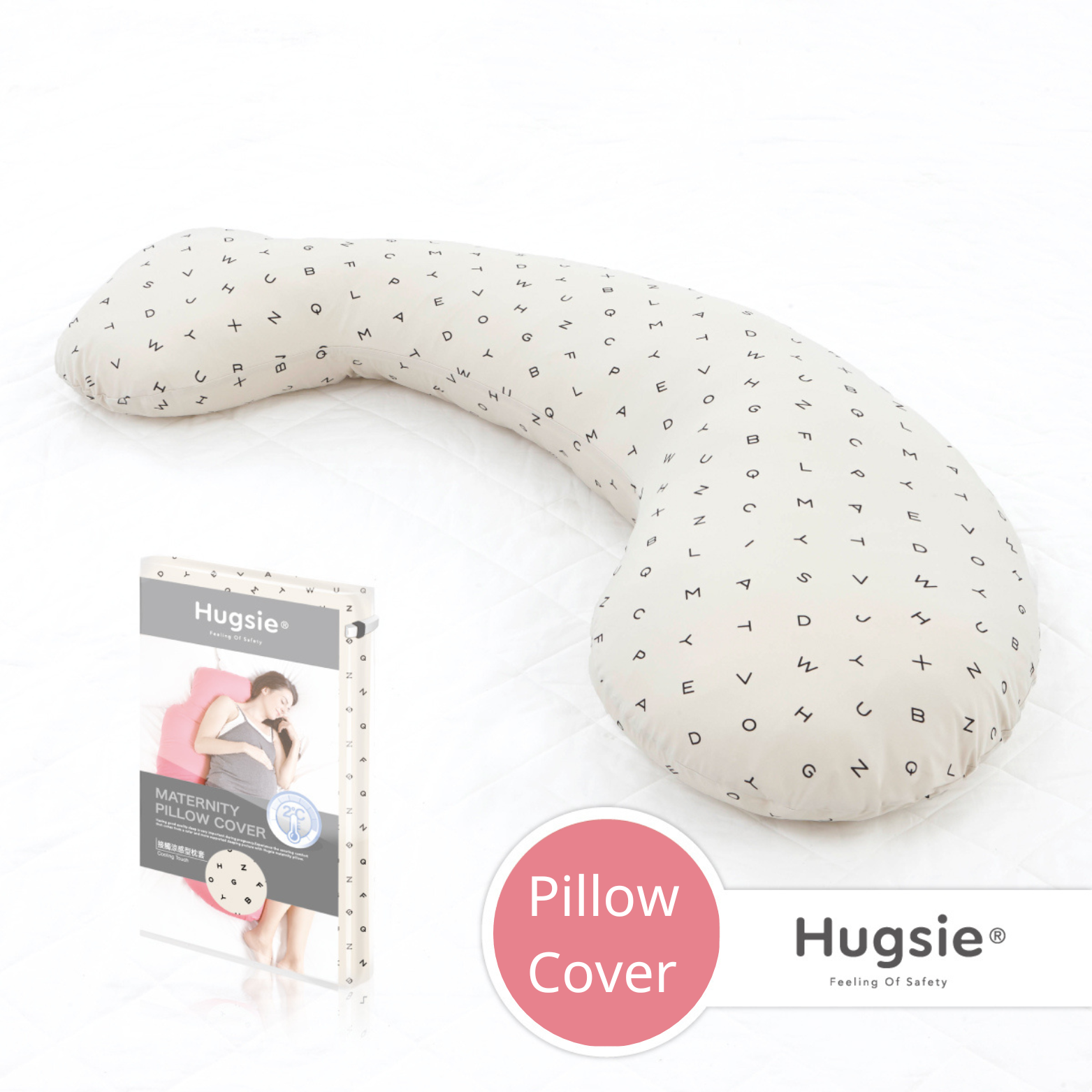 Anini Baby*Australian Mother and Baby Collection_ Hugsie Maternity Cooling Touch Pillow Cover -Alphabet