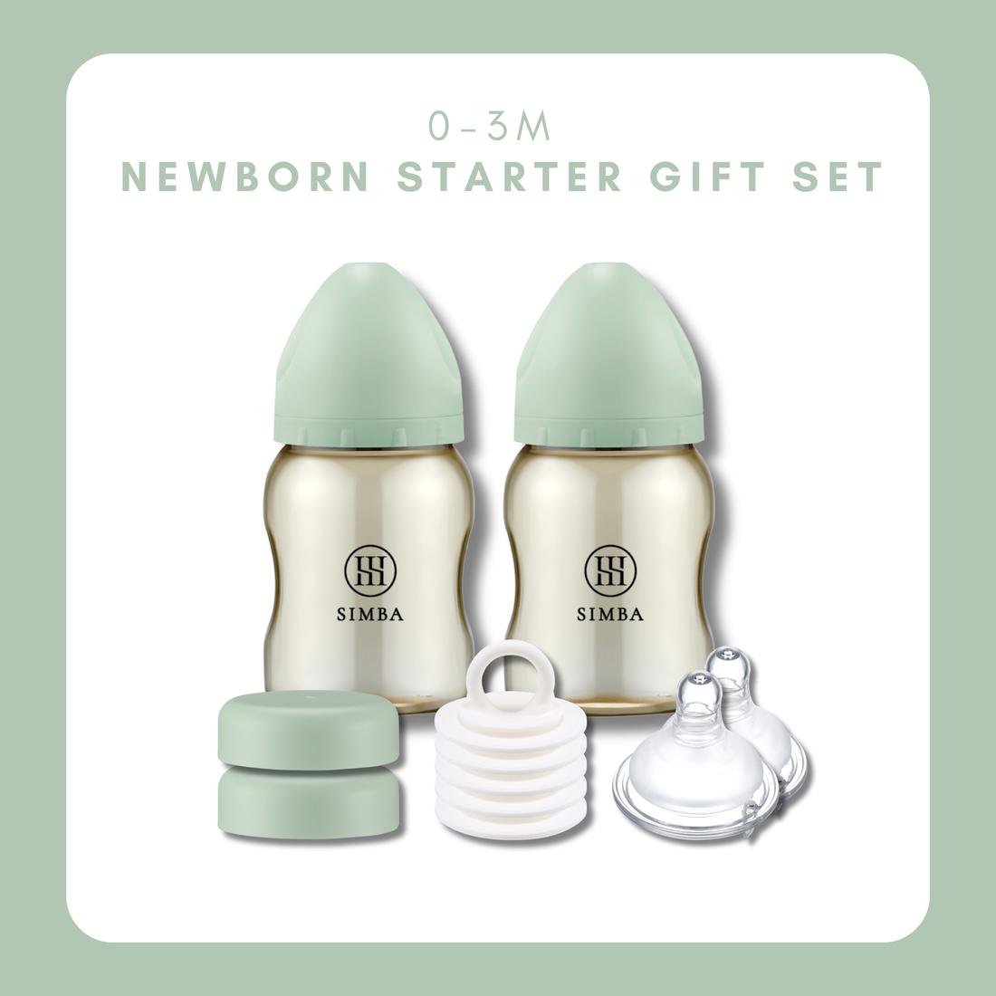Simba Allongé【0–3 Months】Newborn Starter | Feeding & Storage Set -Succa【Green】