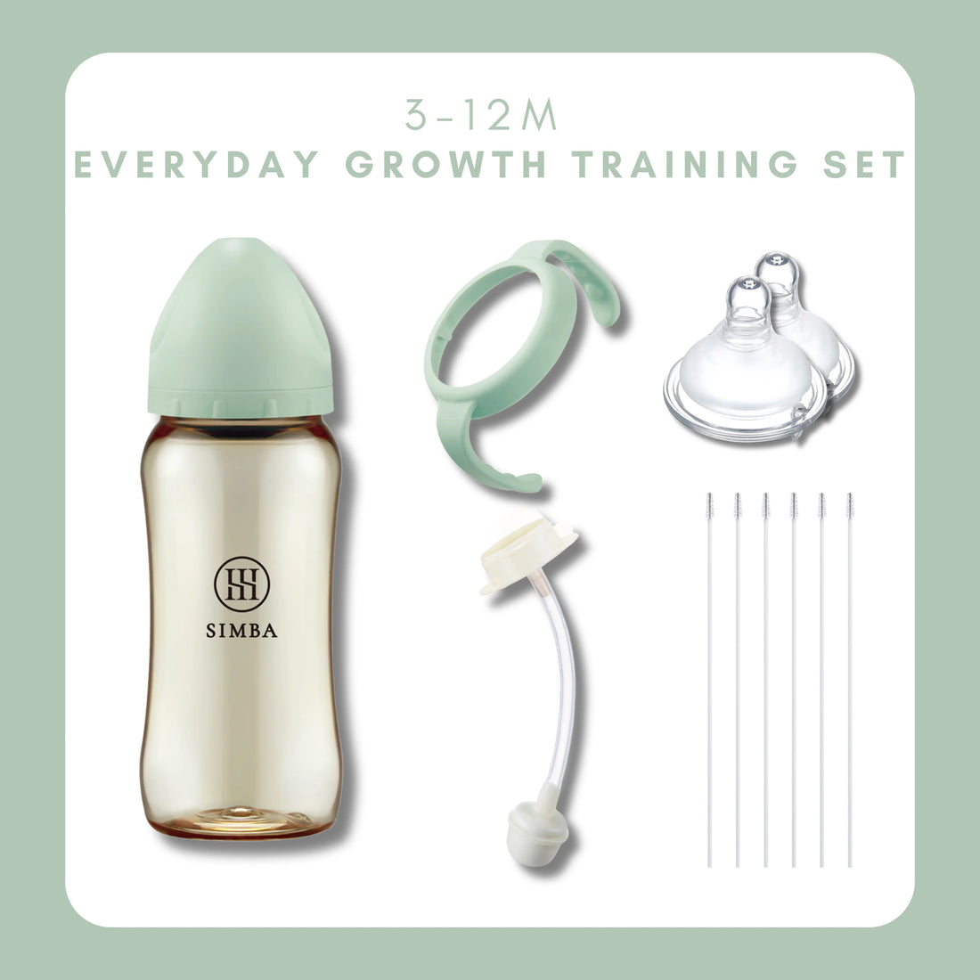 Set ② Simba Allongé【3–12 Months】Everyday Growth Training Set -Succa【Green】 - Anini Baby Australia
