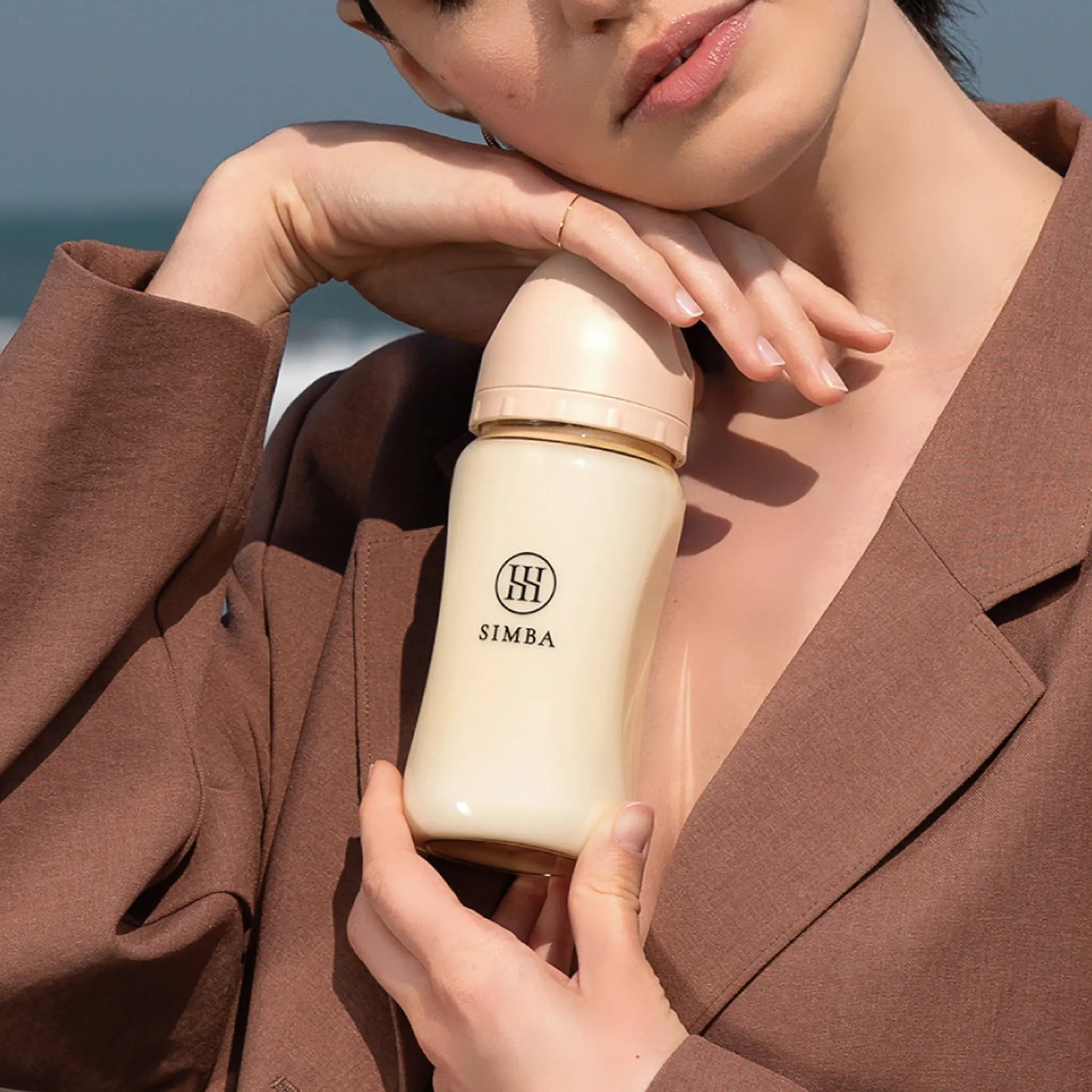 ③ Allongé Wide Neck Cap and Collar Set – Ciel【Blue】 Simba