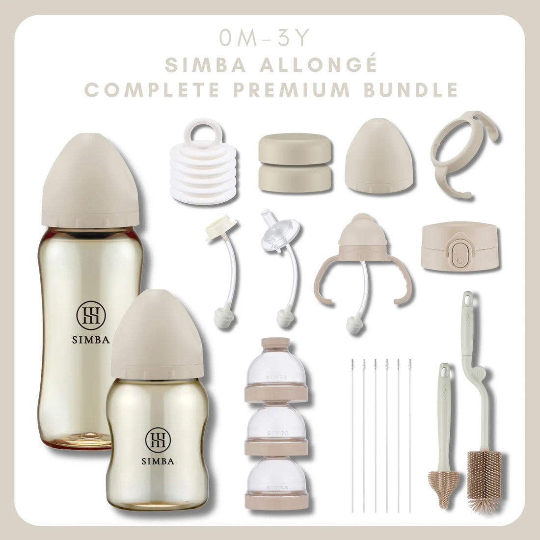Set ⑥ Flagship Complete | Simba Allongé【0-3 Years】All-In-One Premium Feeding Bundle Set -Nook【Beige】 - Anini Baby Australia