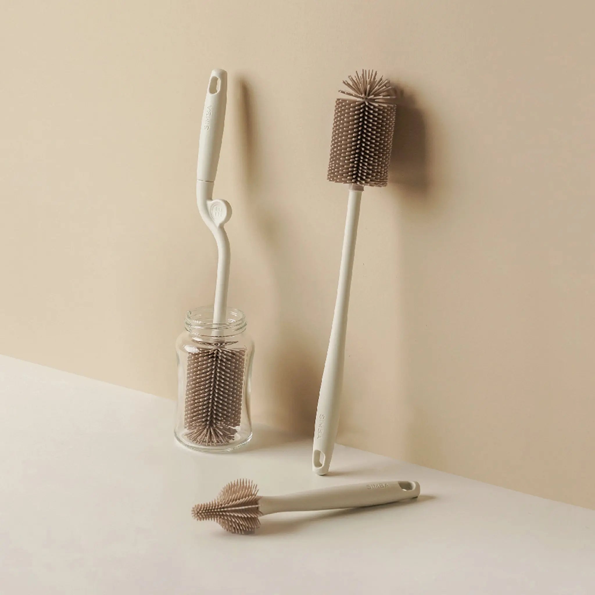 Simba | Ultra-Soft Platinum Silicone Rotating Bottle Brush-Seed【Beige】 Simba