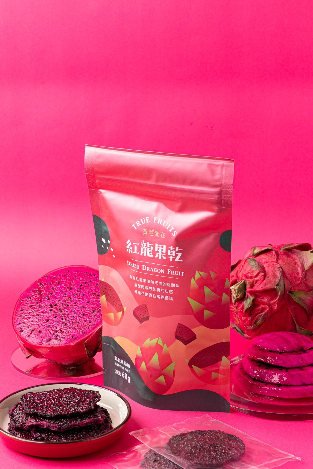 菓然實在【紅龍果果乾 Dried Red Dragon Fruit 】 無糖 天然無添加 60g