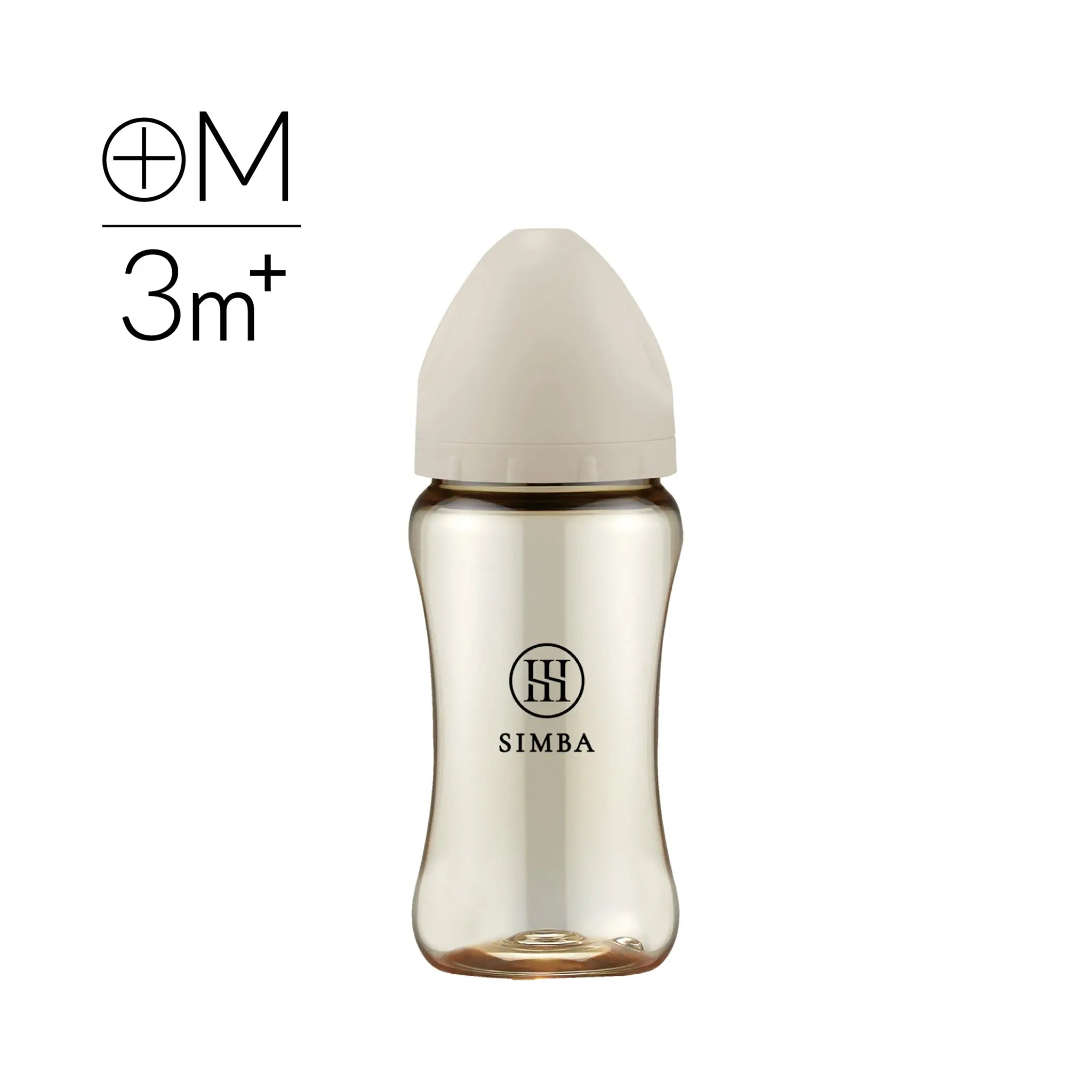 Simba | Allongé PPSU Wide Neck Anti-Colic Feeding Bottle 270ml -Nook【Beige】All Ages (Cross Hole M) Simba