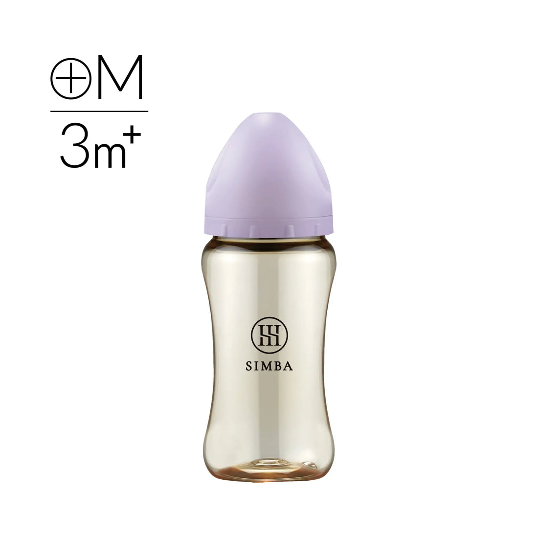 Simba | Allongé PPSU Wide Neck Anti-Colic Feeding Bottle 270ml -Beni lmo【Purple】All Ages (Cross Hole M) Simba