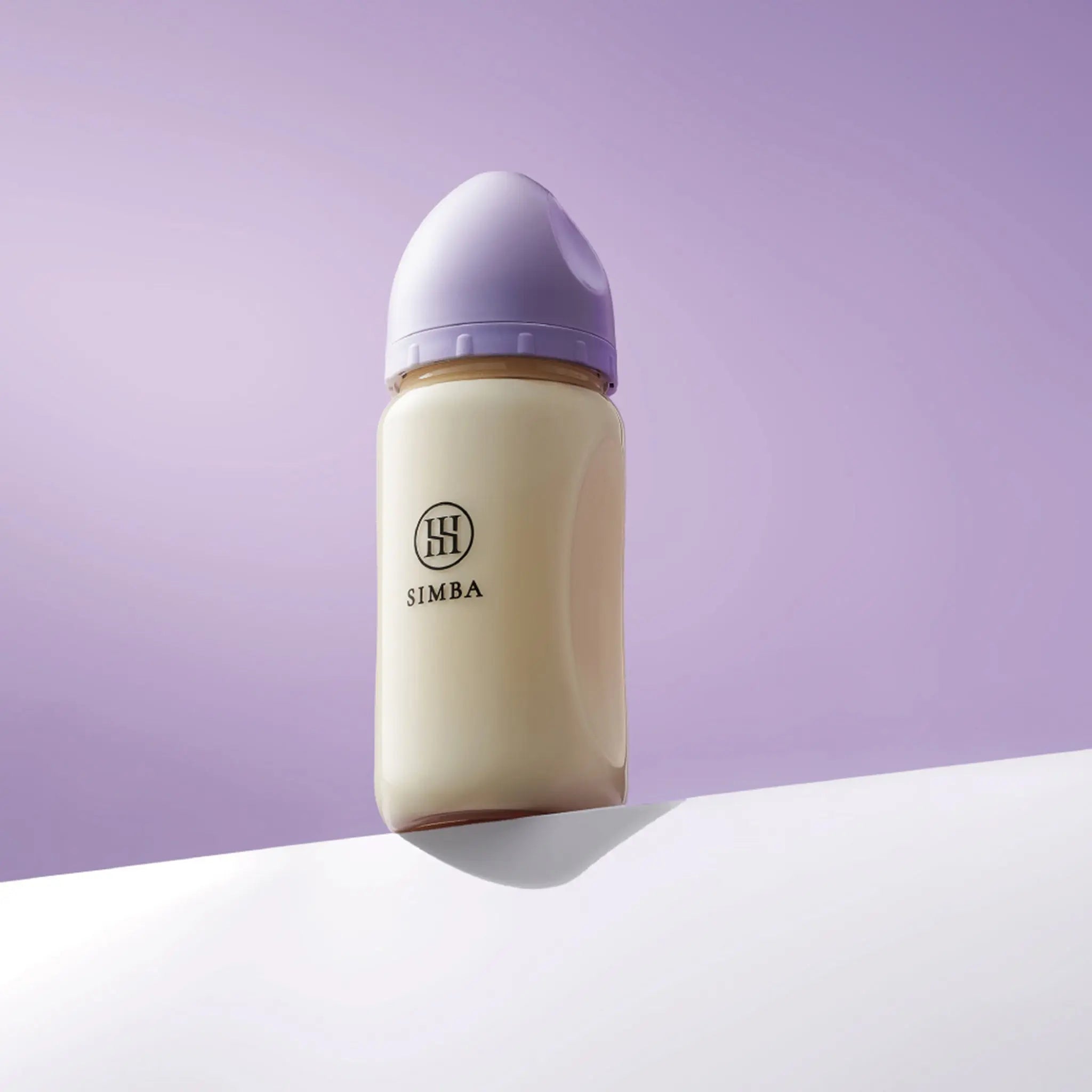 Simba | Allongé PPSU Wide Neck Anti-Colic Feeding Bottle 270ml -Beni lmo【Purple】All Ages (Cross Hole M) Simba