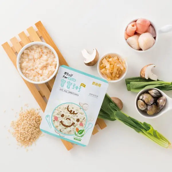 Nong Chun Xiang | Baby Porridge Variety Pack (4 Flavours: Beef, Salmon, Clam, Scallop) 150g x 4 packs /Set (6m+) Nong Chun Xiang