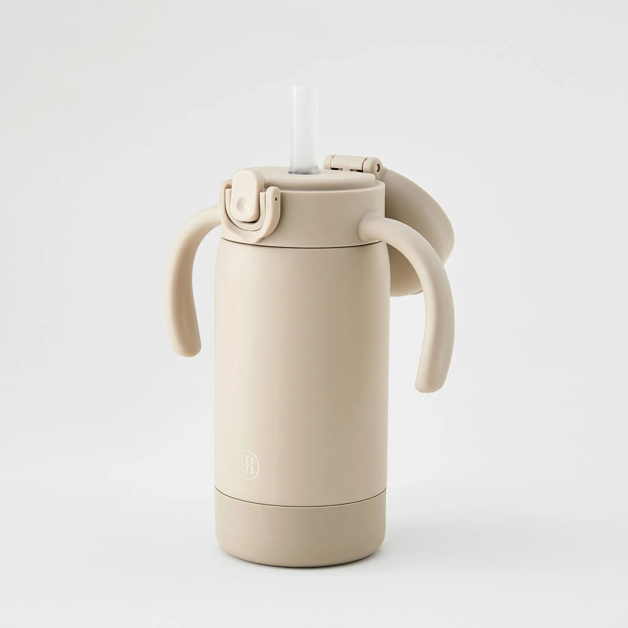 Simba | TEENYLITE Thermal Bottle with Handle & Anti-Splash Straw 330ml -Nook【Beige】 Simba