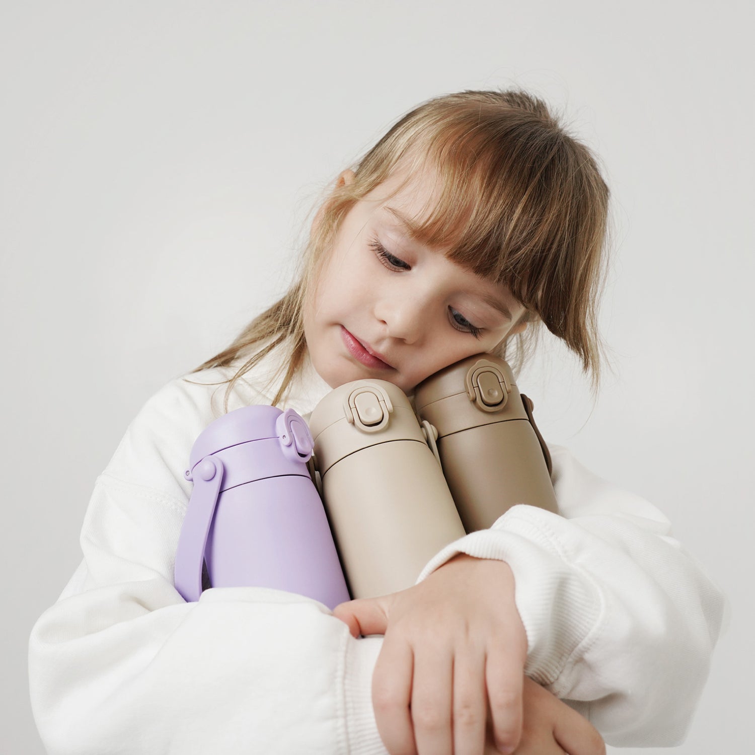 小獅王辛巴 | TEENYLITE 不鏽鋼保溫瓶 -手提吸管 直飲式 330ml【奶茶色】