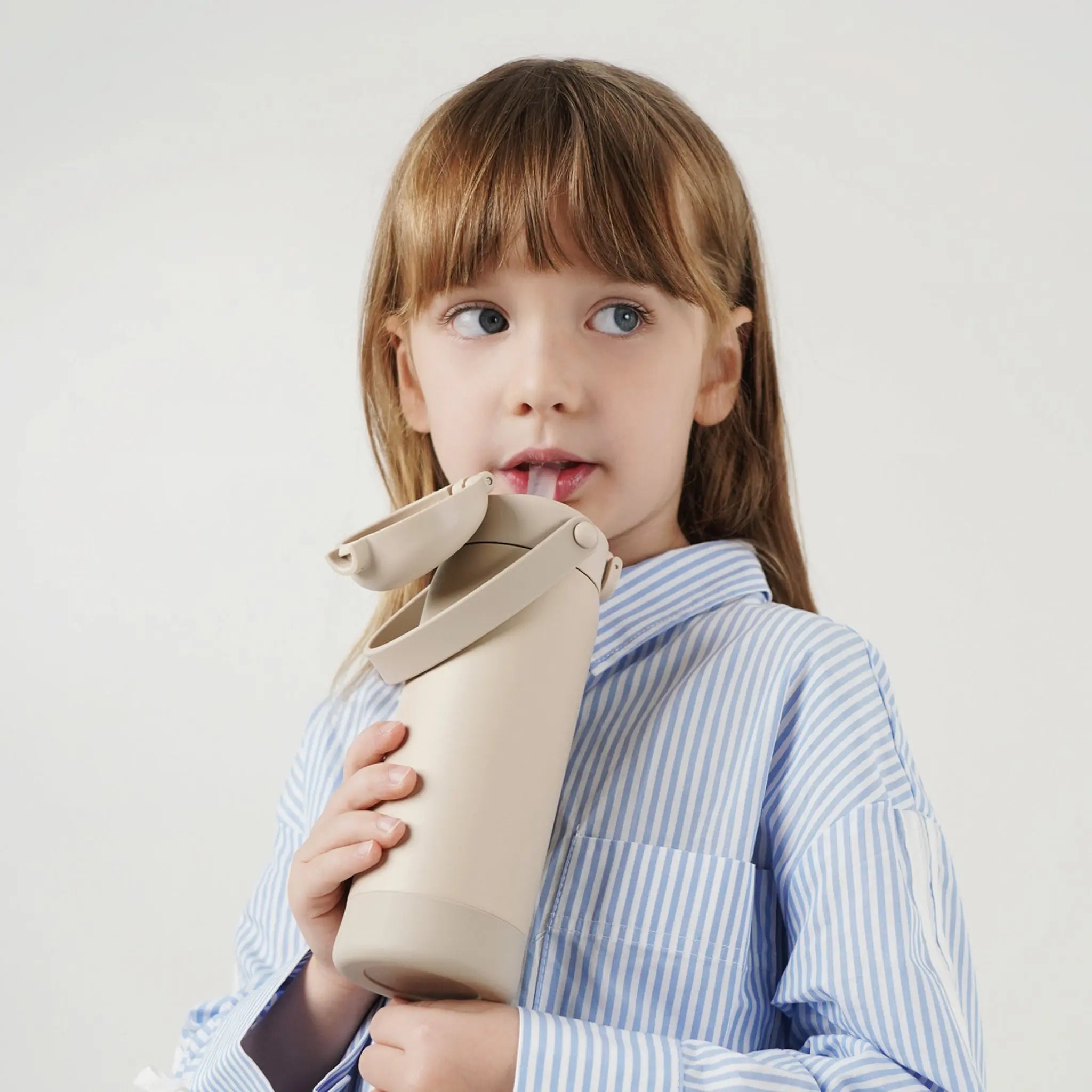 Simba | TEENYLITE Thermal Bottle with Straw 450ml -Nook【Beige】 Simba