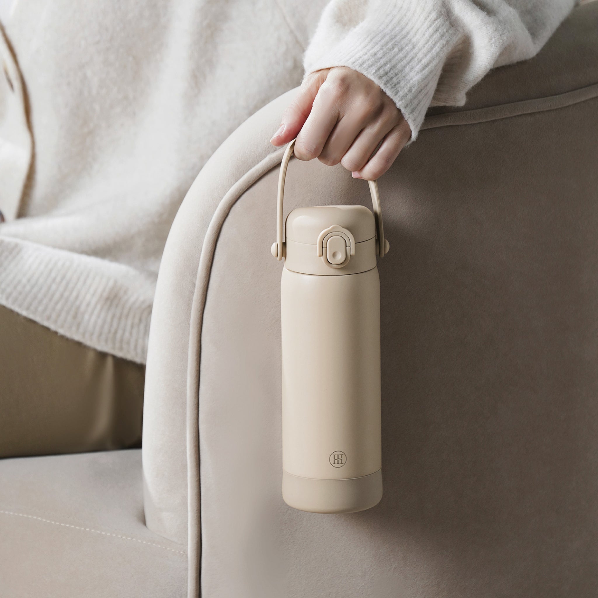 Simba | TEENYLITE Thermal Bottle with Straw 450ml -Nook【Beige】