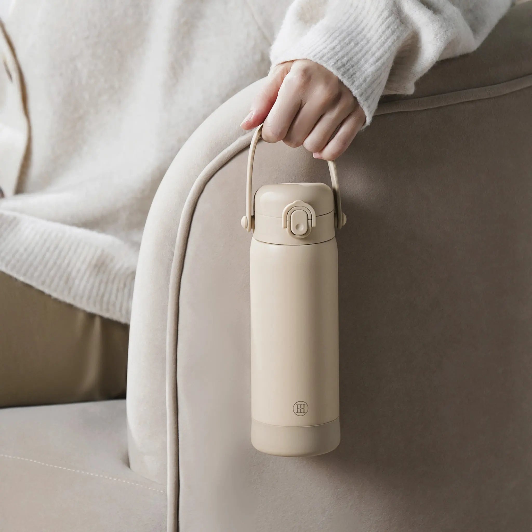 Simba | TEENYLITE Thermal Bottle with Straw 450ml -Nook【Beige】 Simba
