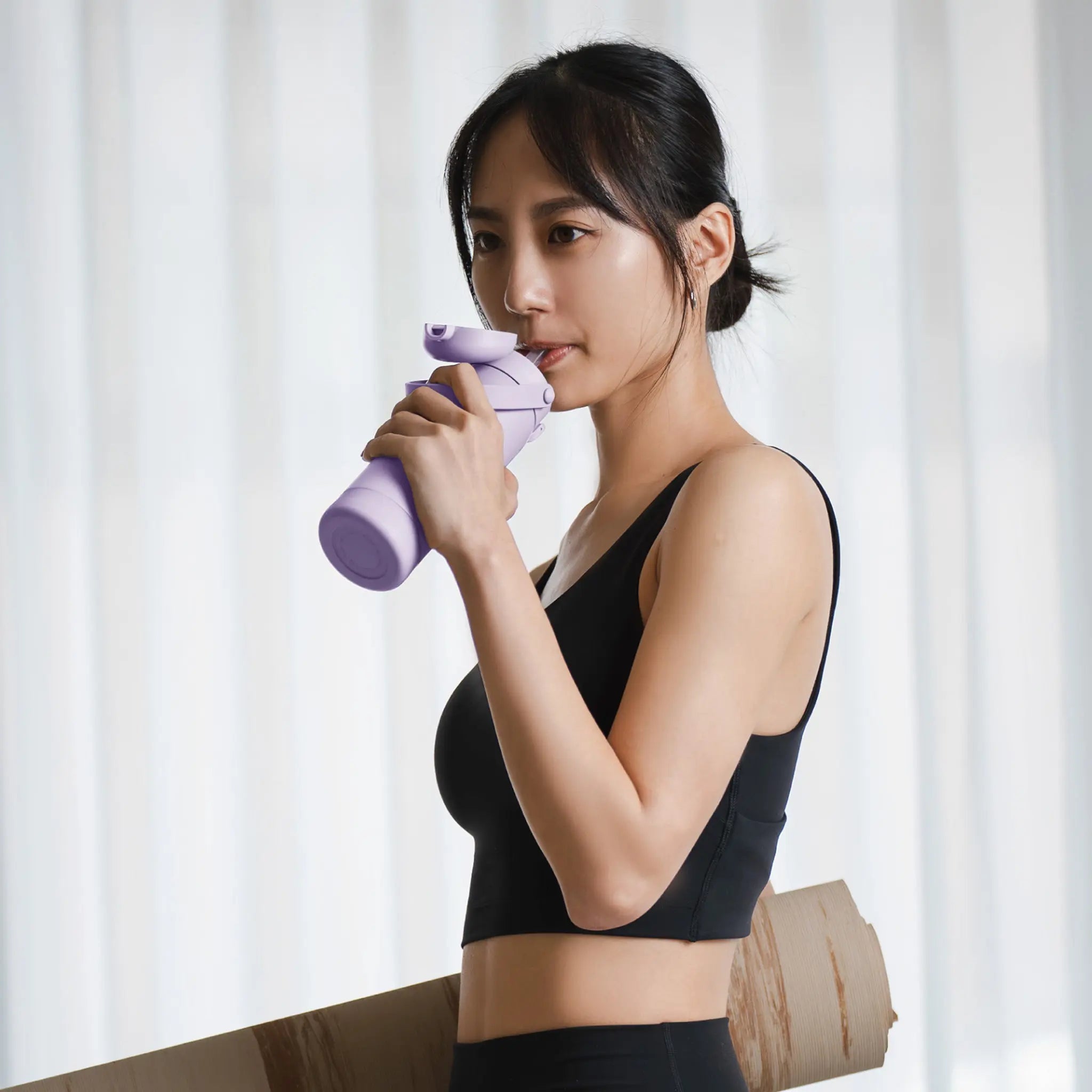 Simba | TEENYLITE Thermal Bottle with Straw 450ml -Beni Imo【Purple】 Simba