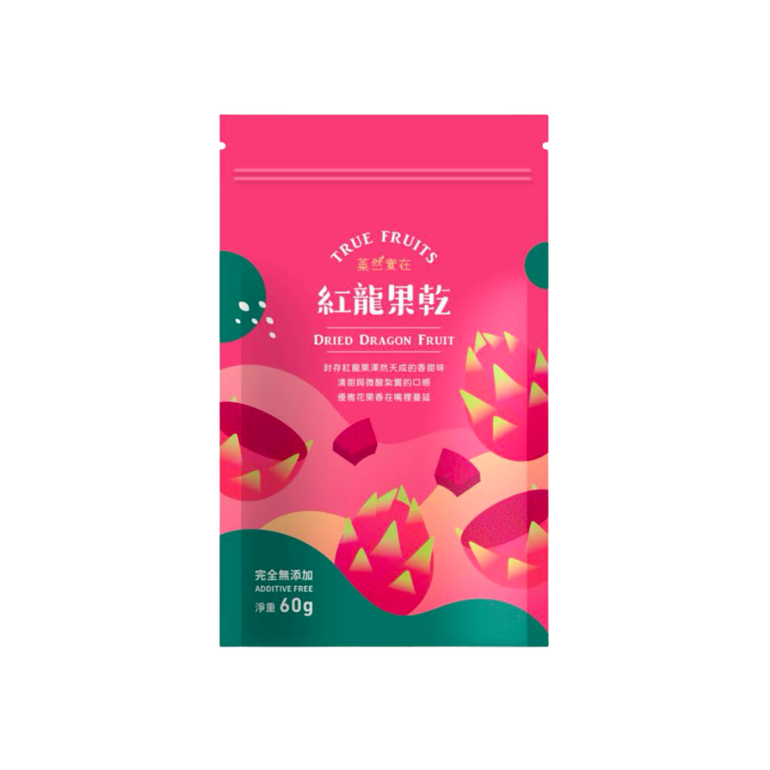 菓然實在【紅龍果果乾 Dried Red Dragon Fruit 】 無糖 天然無添加 60g