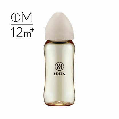 Simba Allongé PPSU Wide Neck Anti-Colic Feeding Bottle 360ml Nook (Beige)【12 Months+ | M-size Cross-Cut Teat】