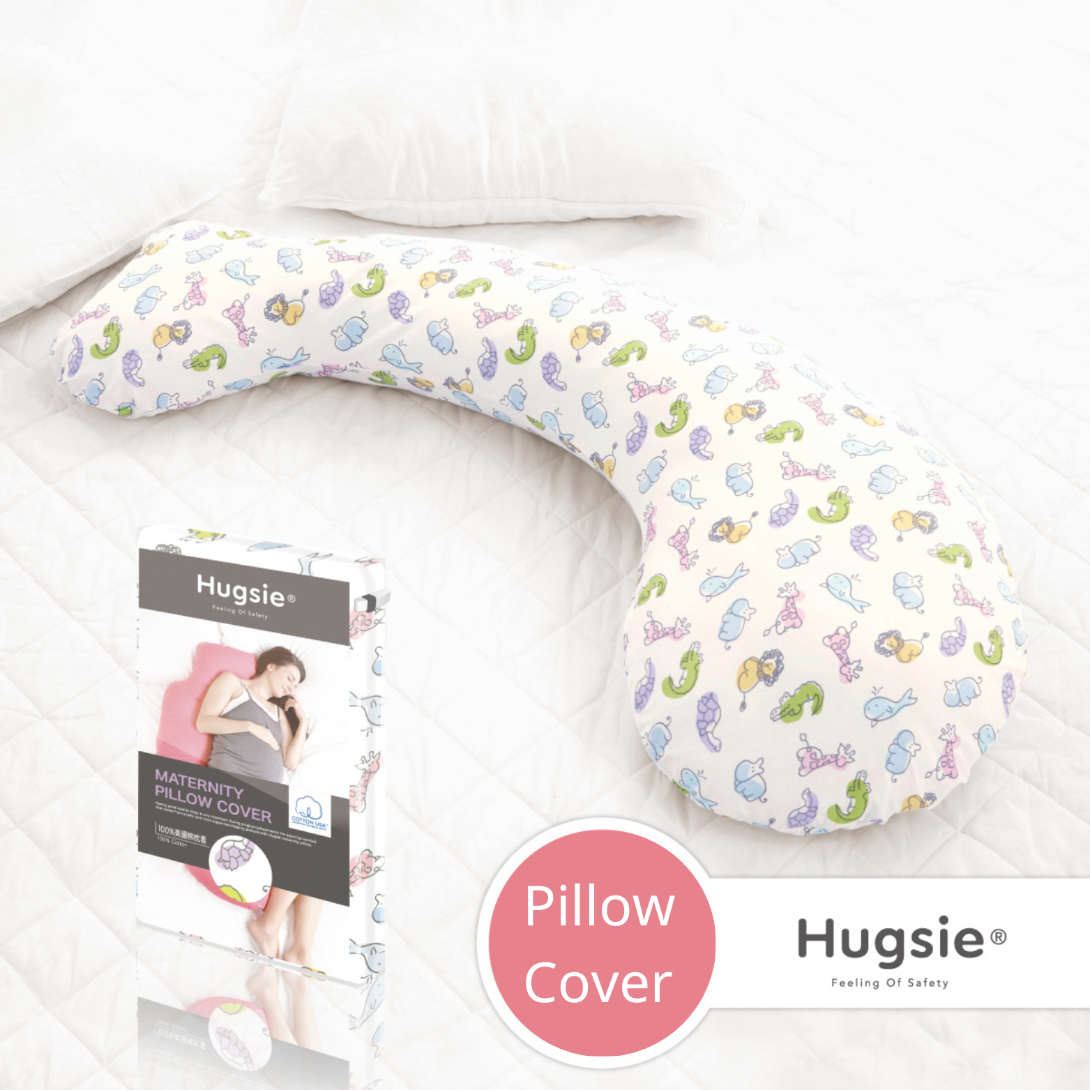 Anini Baby＊Australian Mother and Baby Collection_ Hugsie Maternity 100% Cotton Pillow Cover -Animals