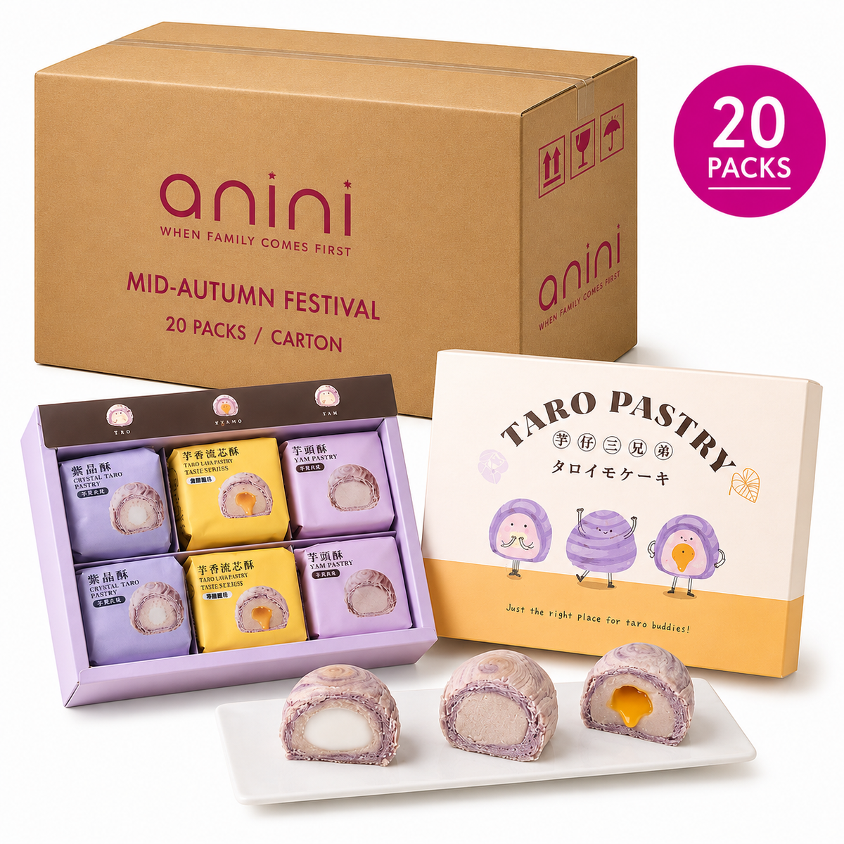 Duen Tai Taro Trio Mid-Autumn Pastry Gift Box (6pcs)
