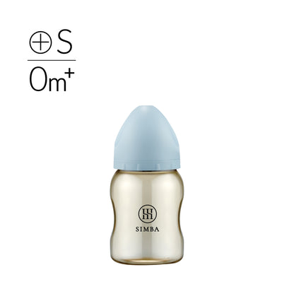小獅王辛巴｜蘊蜜鉑金PPSU寬口防脹氣奶瓶 200ml－【晨藍】新生兒適用（圓孔S）
