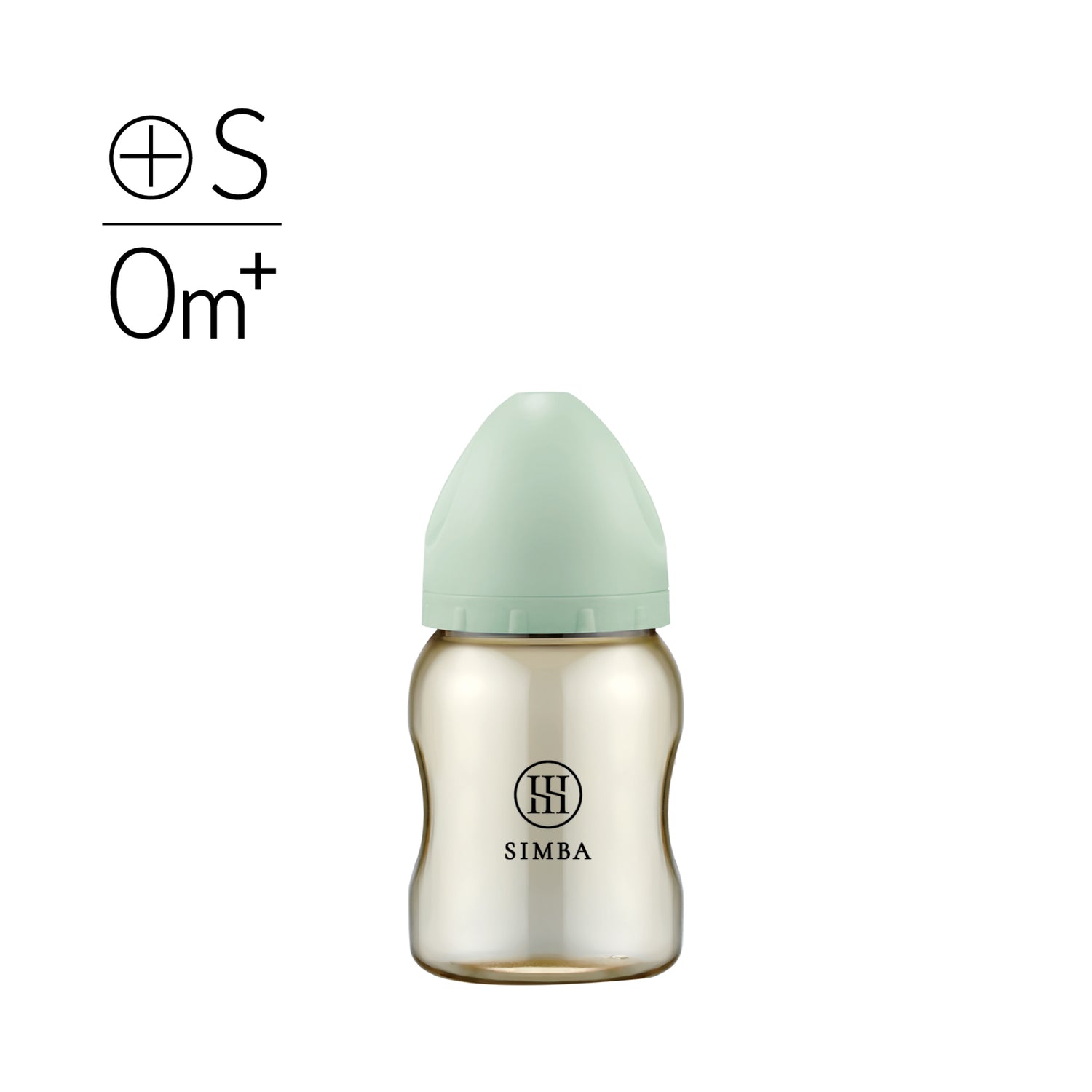 小獅王辛巴｜蘊蜜鉑金PPSU寬口防脹氣奶瓶 200ml－【綠沐】新生兒適用（圓孔S）
