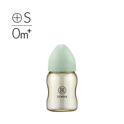 小獅王辛巴｜蘊蜜鉑金PPSU寬口防脹氣奶瓶 200ml－【綠沐】新生兒適用（圓孔S）
