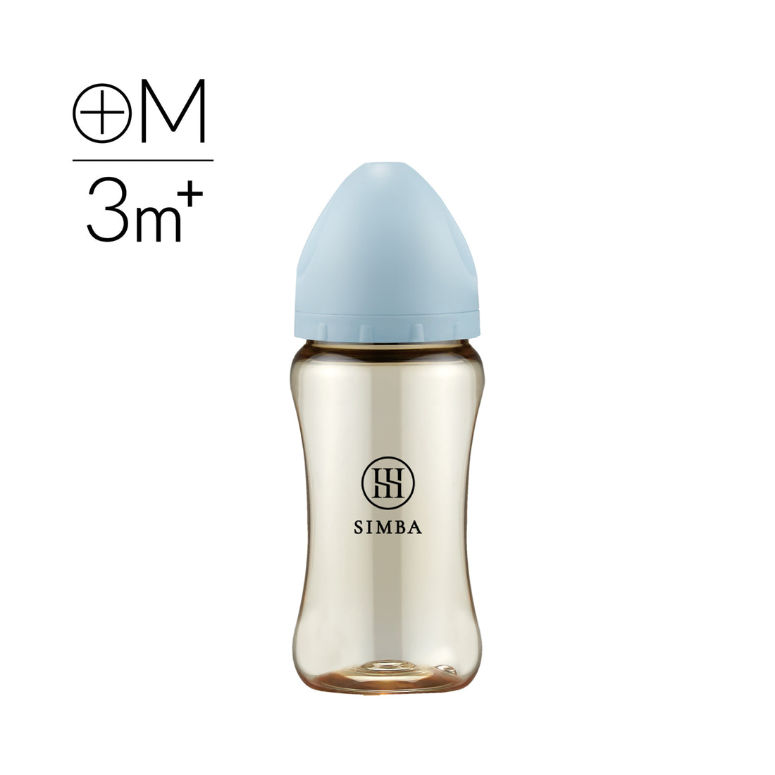 小獅王辛巴|蘊蜜鉑金PPSU寬口防脹氣奶瓶 270ml-【晨藍】全齡適用(十字孔M)