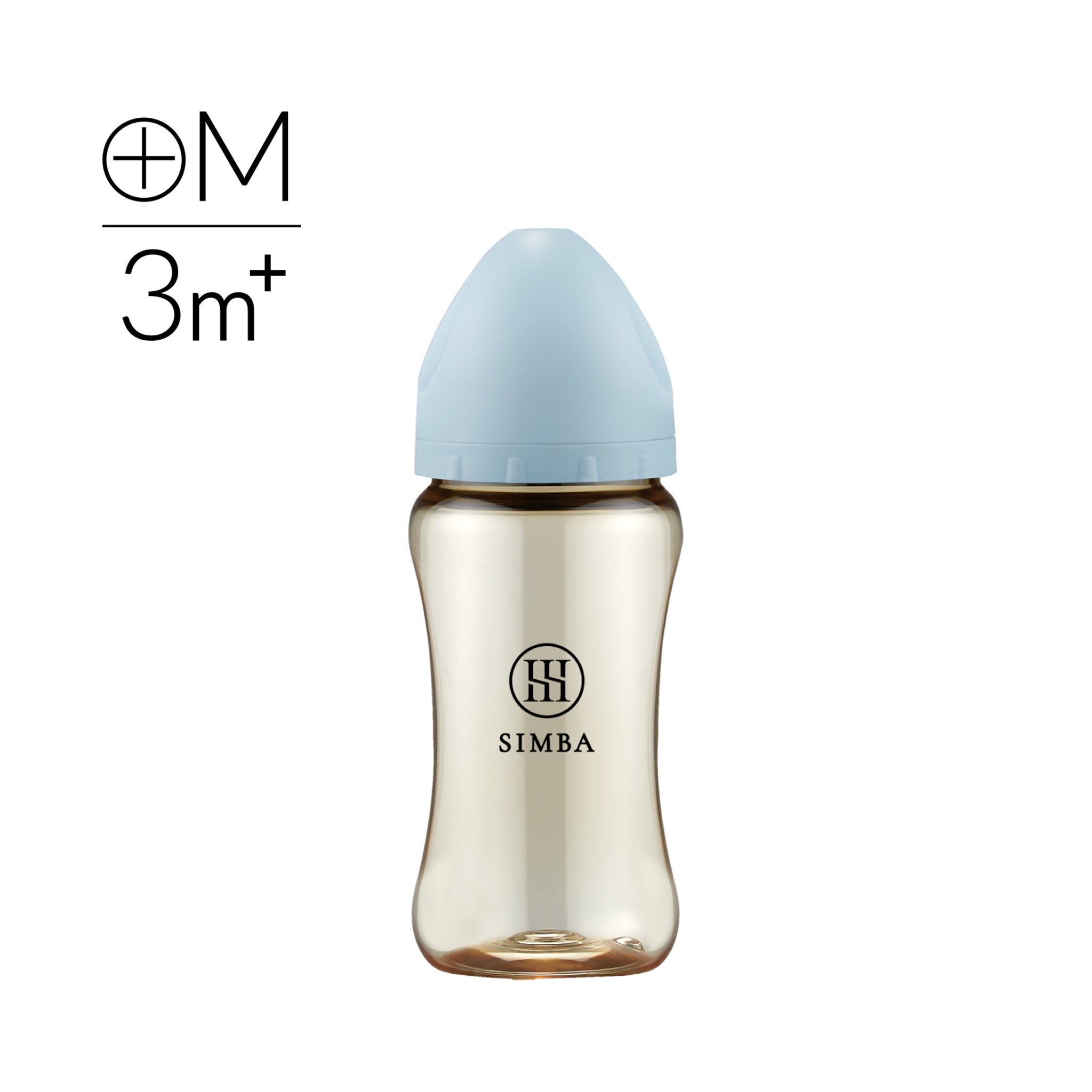 小獅王辛巴｜蘊蜜鉑金PPSU寬口防脹氣奶瓶 270ml－【晨藍】全齡適用（十字孔M）
