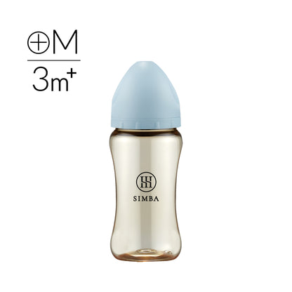 小獅王辛巴｜蘊蜜鉑金PPSU寬口防脹氣奶瓶 270ml－【晨藍】全齡適用（十字孔M）
