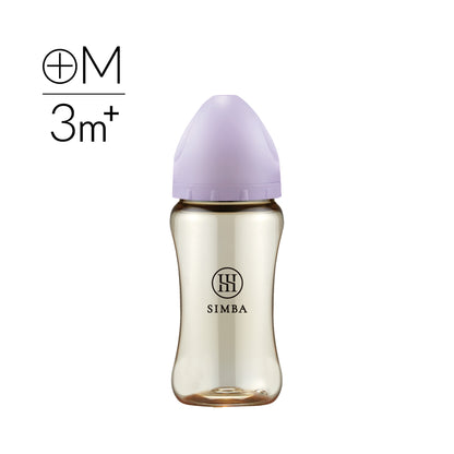 Simba Allongé PPSU Wide Neck Anti-Colic Feeding Bottle 270ml【3–6 months | M-size Cross-Cut Teat】