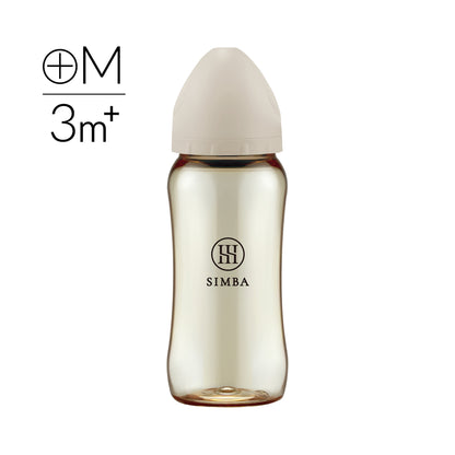 Simba | Allongé PPSU Wide Neck Anti-Colic Feeding Bottle 360ml -Nook【Beige】All Ages (Cross Hole M)