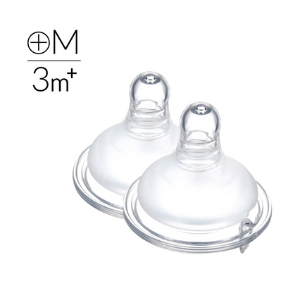 Simba | Allongé Silky Soft Teat– Anti-Colic, Wide Neck, M Cross Hole【3m+, 2-Pack】