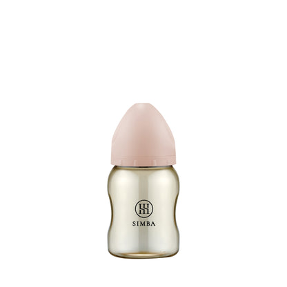 小獅王辛巴｜蘊蜜鉑金PPSU寬口防脹氣奶瓶 200ml－【栗粉】新生兒適用（圓孔S）
