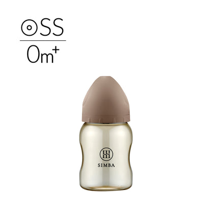 小獅王辛巴｜蘊蜜鉑金PPSU寬口防脹氣奶瓶 200ml－【摩卡慕斯】小流量新生兒適用（圓孔SS）
