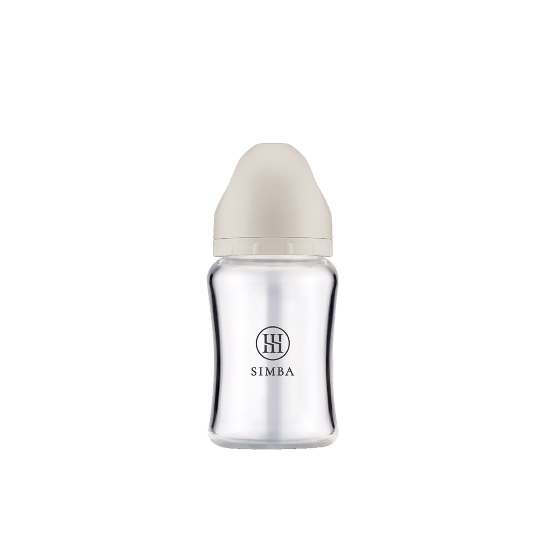 Simba Allongé Glass Wide Neck Anti-Colic Feeding Bottle 180ml -Nook【Beige】Newborn (Round Hole SS) (very slow flow)